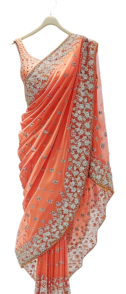 Saree dry cleaned by Wash4You