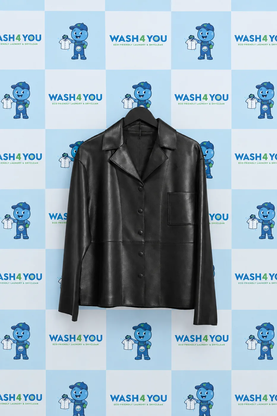 Leather jacket after Wash4You care