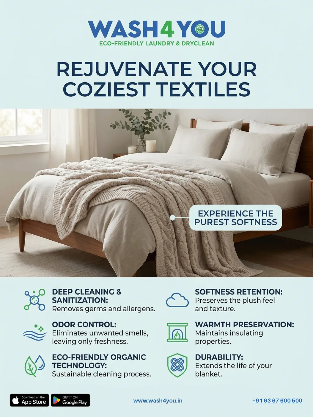 Comforter and blanket cleaning by Wash4You