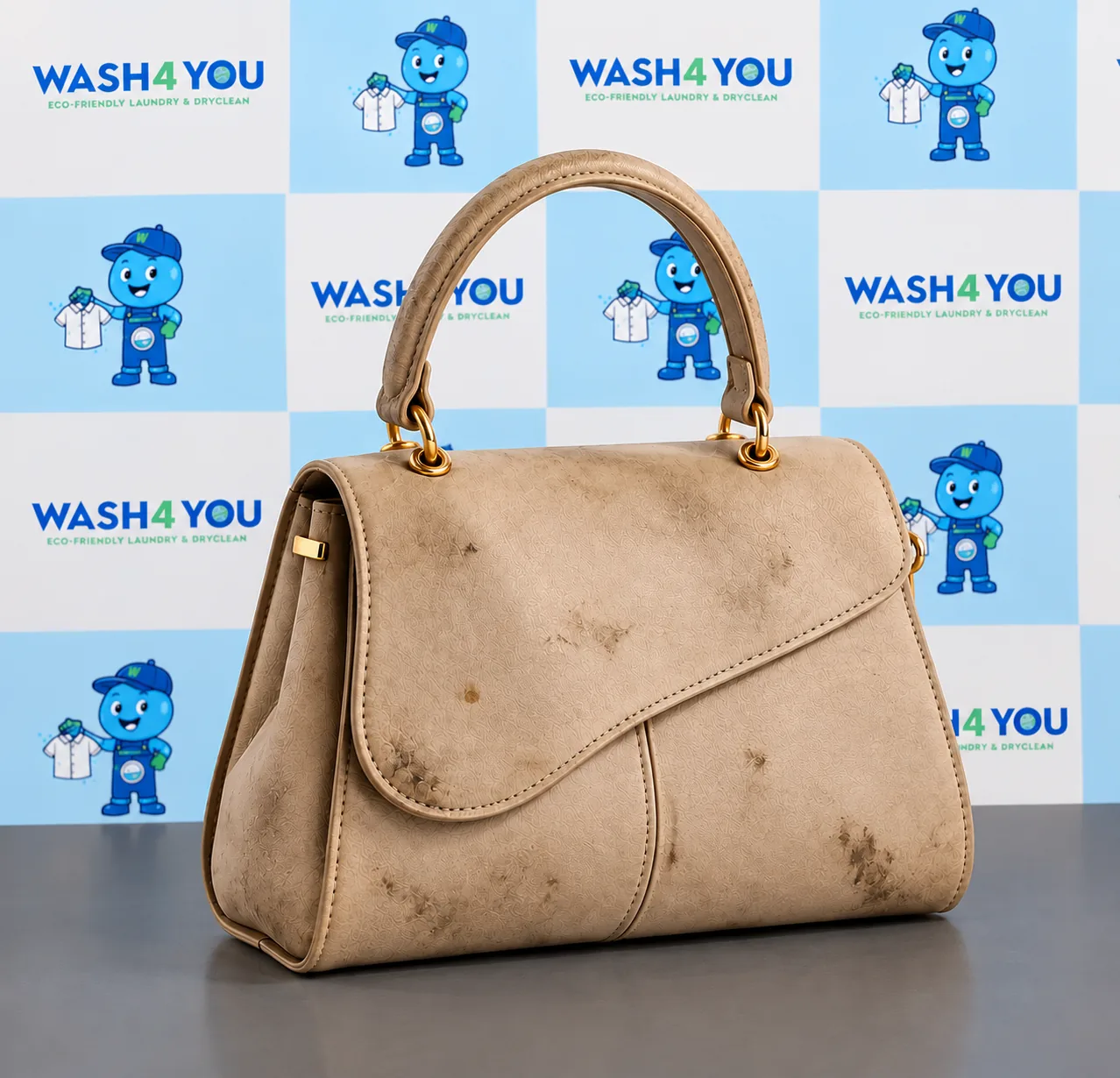 Handbag before cleaning