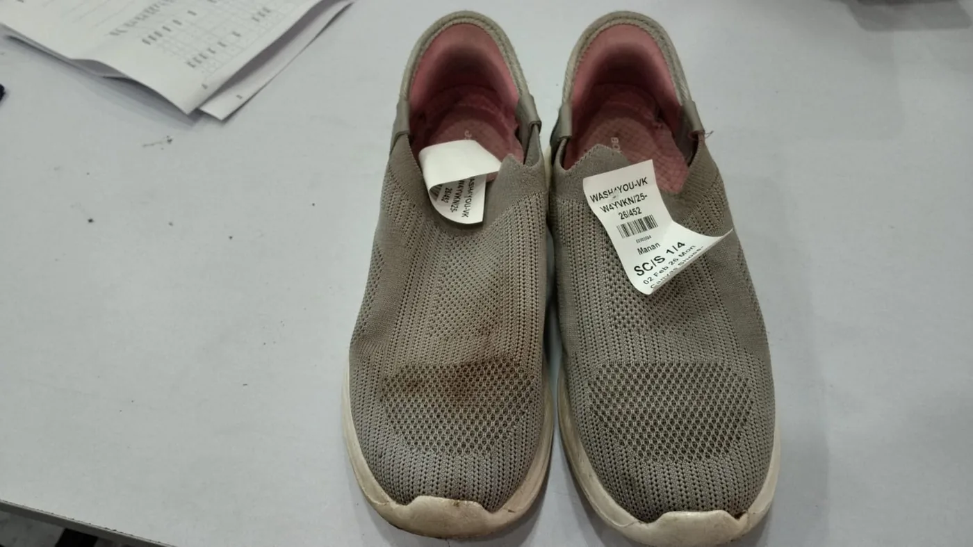 Slip-on shoes before cleaning