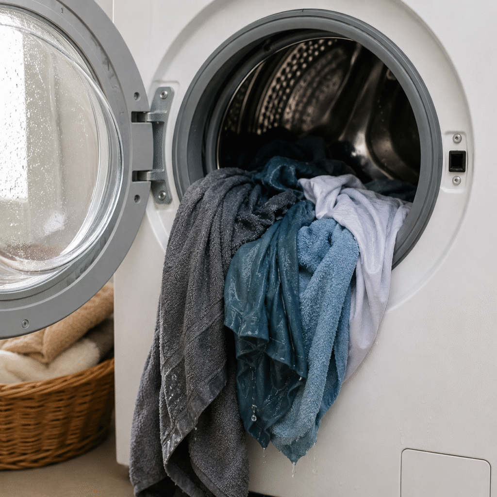 Why clothes stay damp after washing