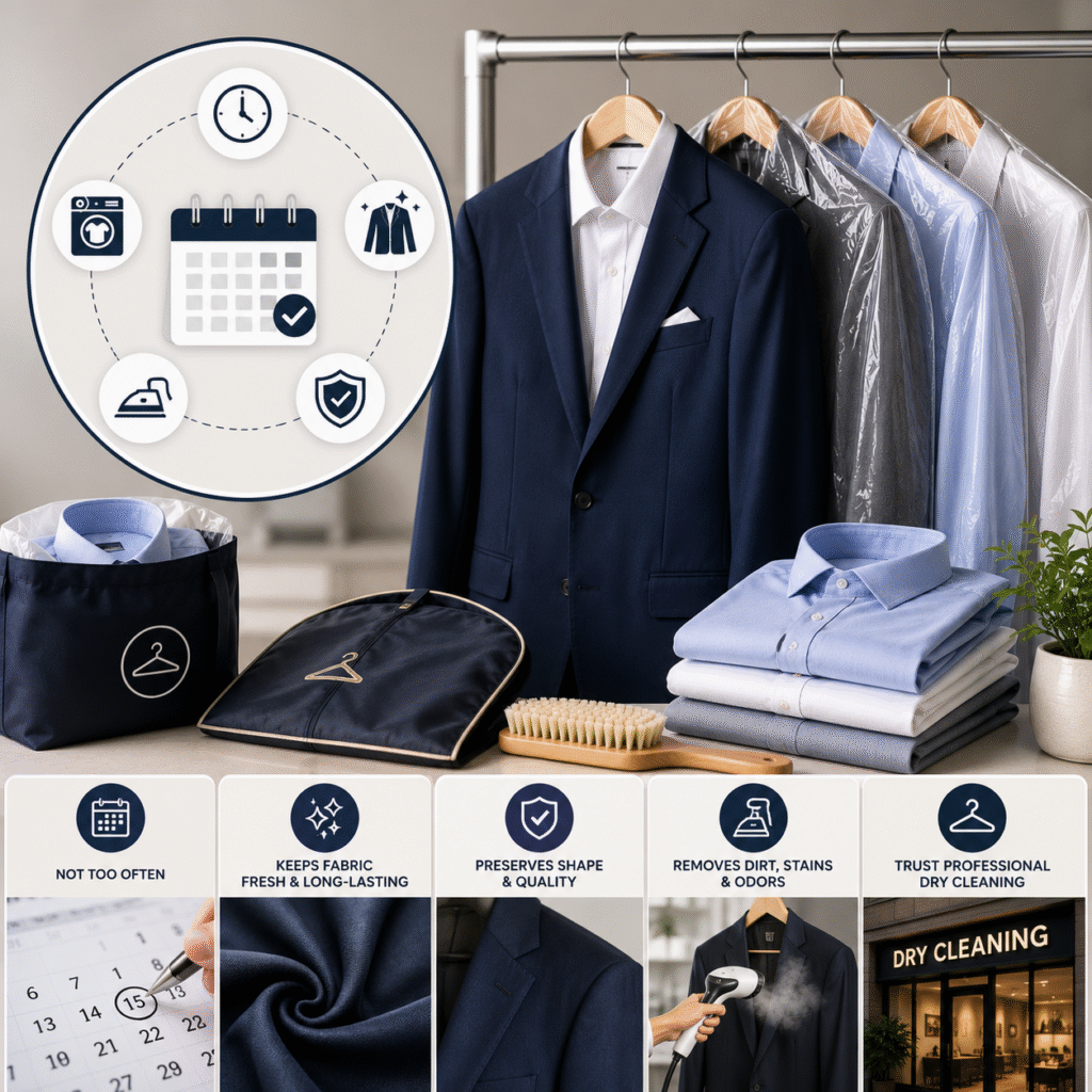 how often should you dry clean formal clothes